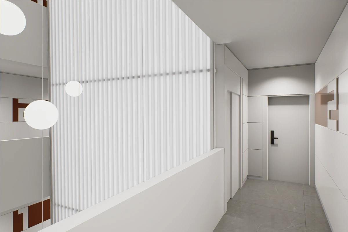 Distribuidor interior de una vivienda del Edificio Targo